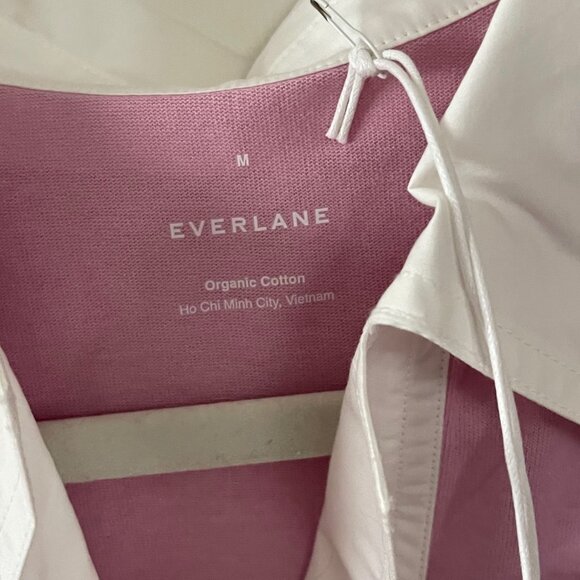 New Everlane The Organic Cotton Polo Short Sleeve Dress Mauve Size M Medium - Picture 6 of 9